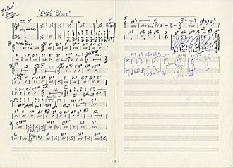 Eke's Blues piano score, 2 pages